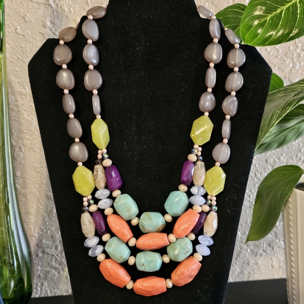 Premier Designs Colorful Multi-Strand Beaded Necklace